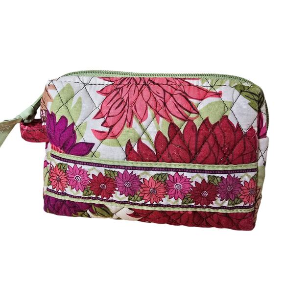 Vera Bradley Hello Dahlia zcinch Purse Top Handles Matching Makeup Bag - Picture 9 of 9